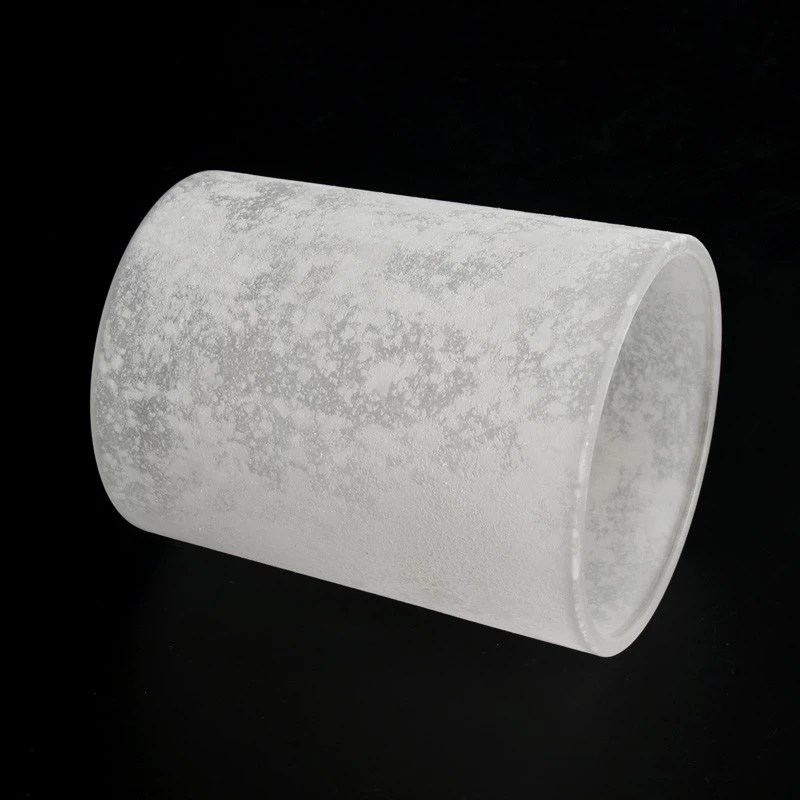 18oz frosted matte sanding finish glass candle holder