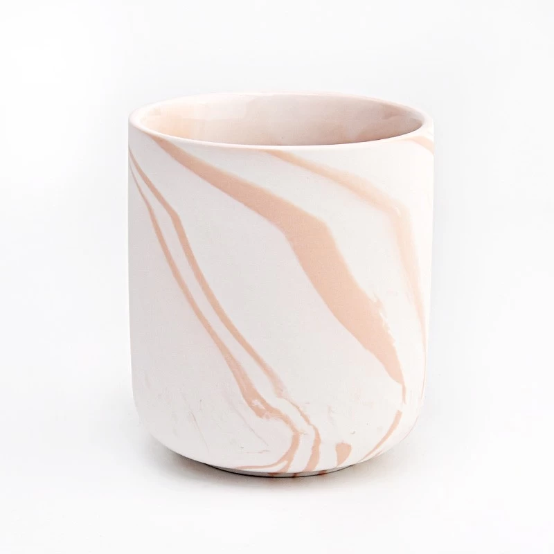 luxury 11oz decorative mareble ceramic candle jar