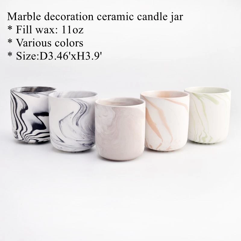 home decor ceramic empty marble candle jar