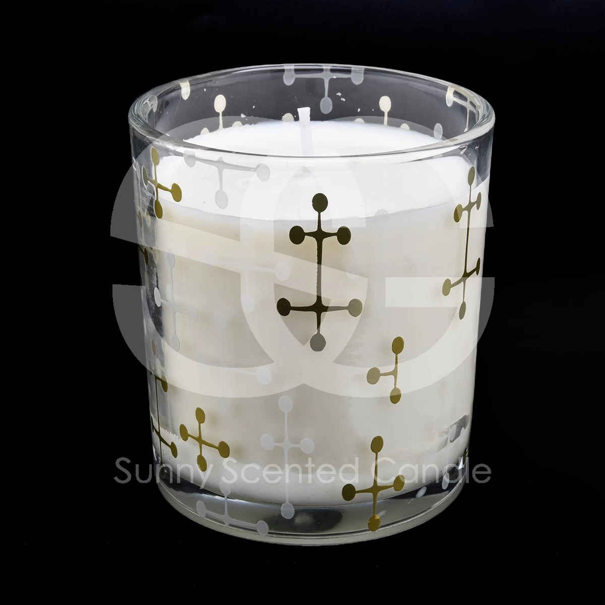 empty glass candle Jar 8oz 10oz gold stamping glass jar wholesale