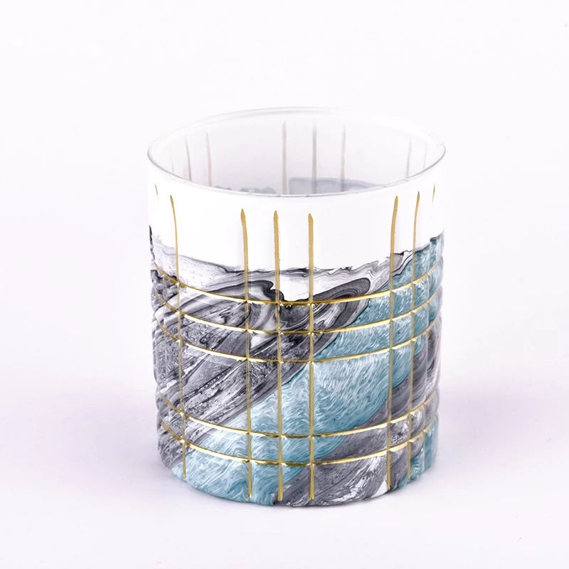 hot sales 7oz artwork decoration glass candle jar