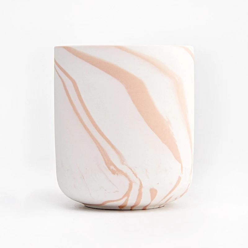 China New design art painting  ceramic candle jars manufacturer