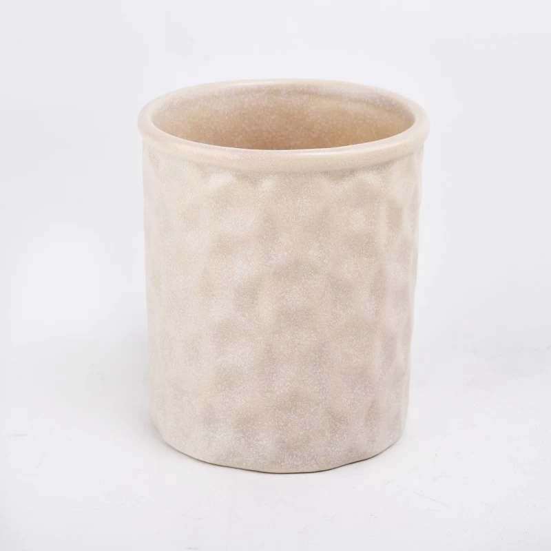 Hand-made Matte Ceramic Candle Vessels Suppliers Ceramic Candle Jar For Candle Making