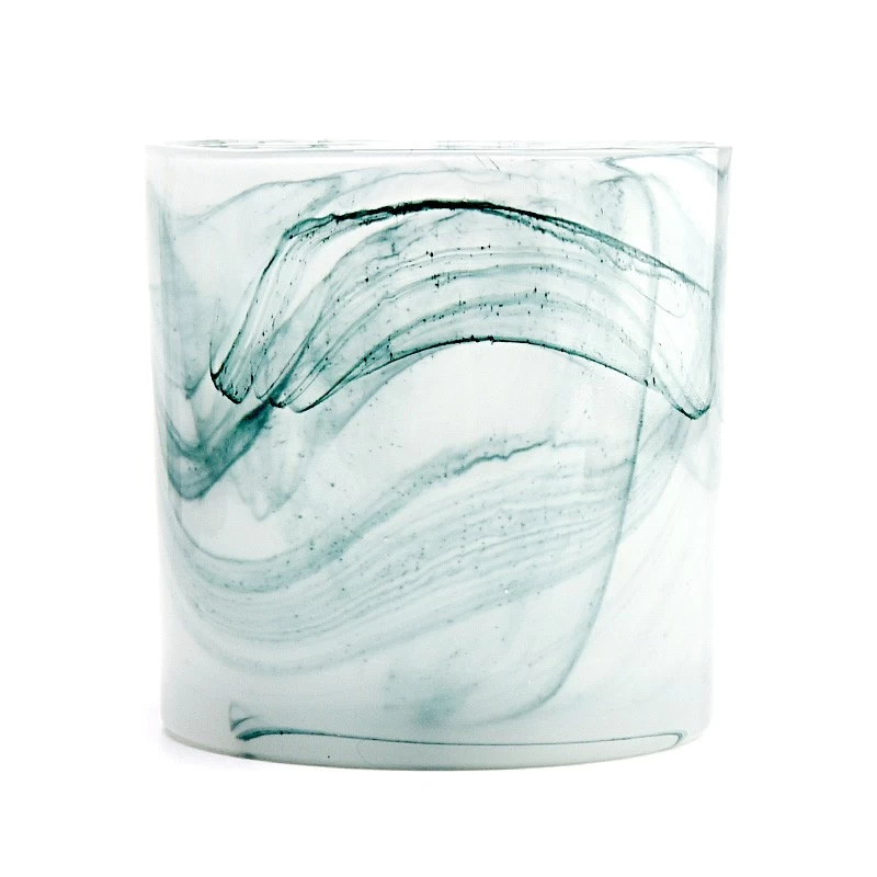 Tarro de vela de cristal hecho a mano recipientes de vela vacíos con decoración del hogar
