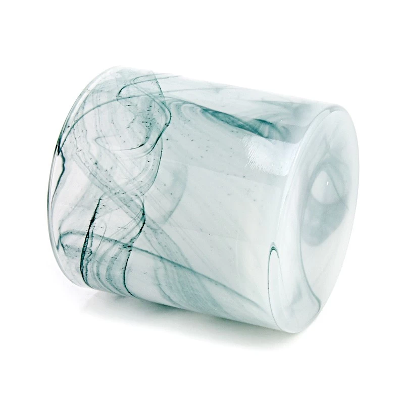 Tarro de vela de cristal hecho a mano recipientes de vela vacíos con decoración del hogar