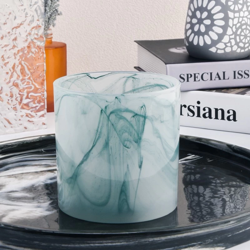 Tarro de vela de cristal hecho a mano recipientes de vela vacíos con decoración del hogar