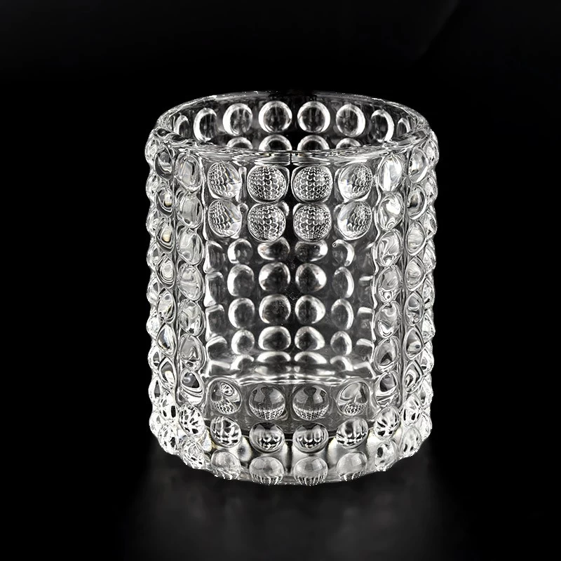 unique design glass candle jars fluted clear glass candle vessels