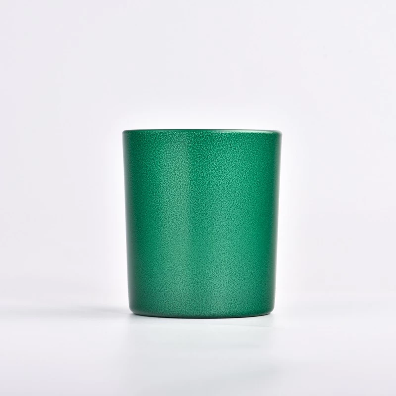 400ml Green Glass Candle Jars Customized Color Glass Candle Vessels