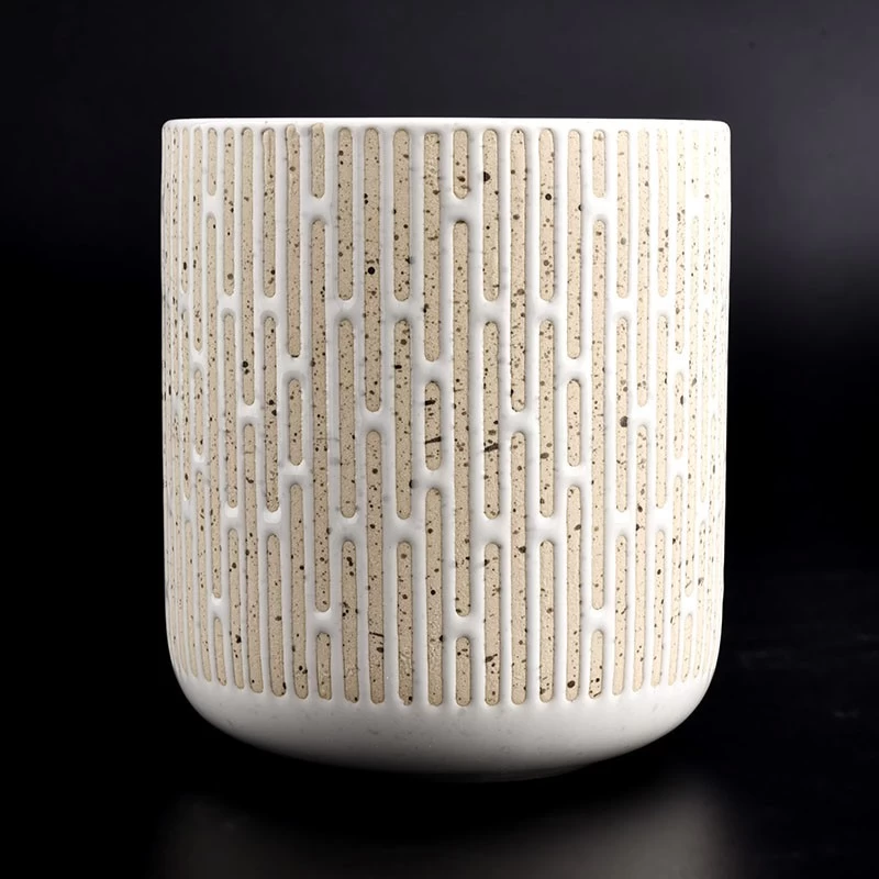 Customized Pattern Ceramic Candle Jars New Arrival Ceramic Candle Vessels For Wax Making