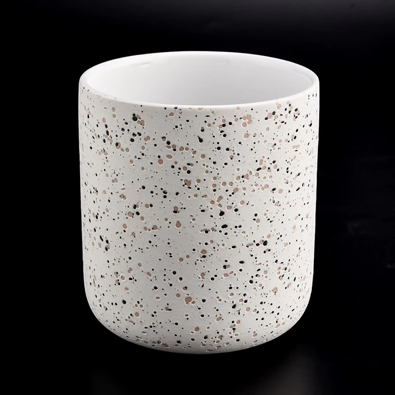 Unique Speckles Ceramic Candle Vessels 10oz 11oz Scented Wax Ceramic Candle Jars Wholesale