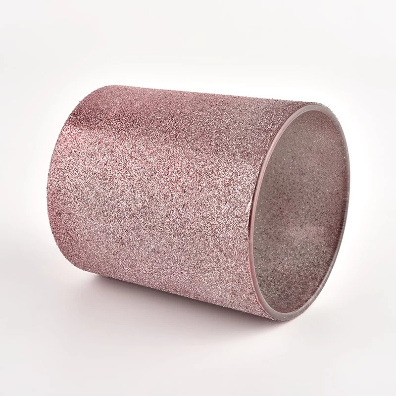 Custom Logo Luxury Pink Empty Frosted Glass Candle Jars
