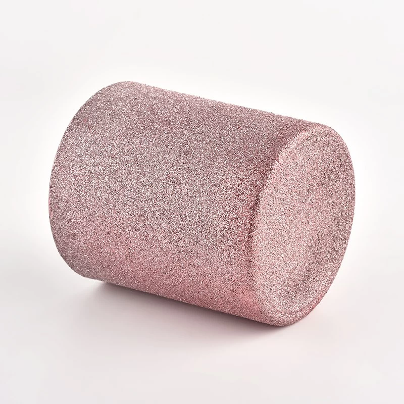 Custom Logo Luxury Pink Empty Frosted Glass Candle Jars