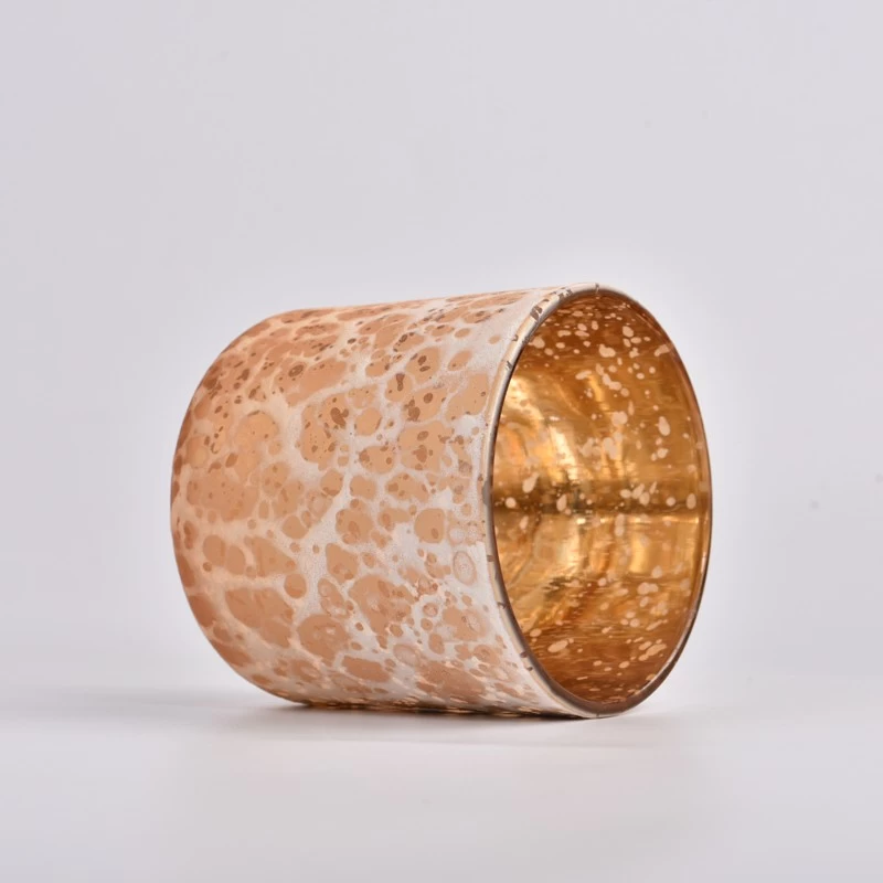 Hot sale 12oz 14oz yellow ston effect on glass candle holder for supplier