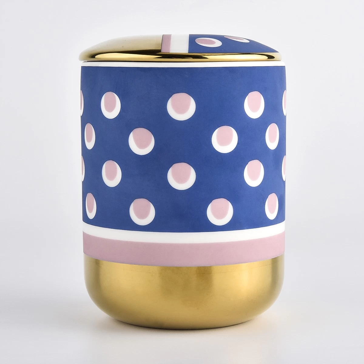 Colorful Ceramic Candle Vessels with Sliver Rim Wholesale - COPY - o73u0c