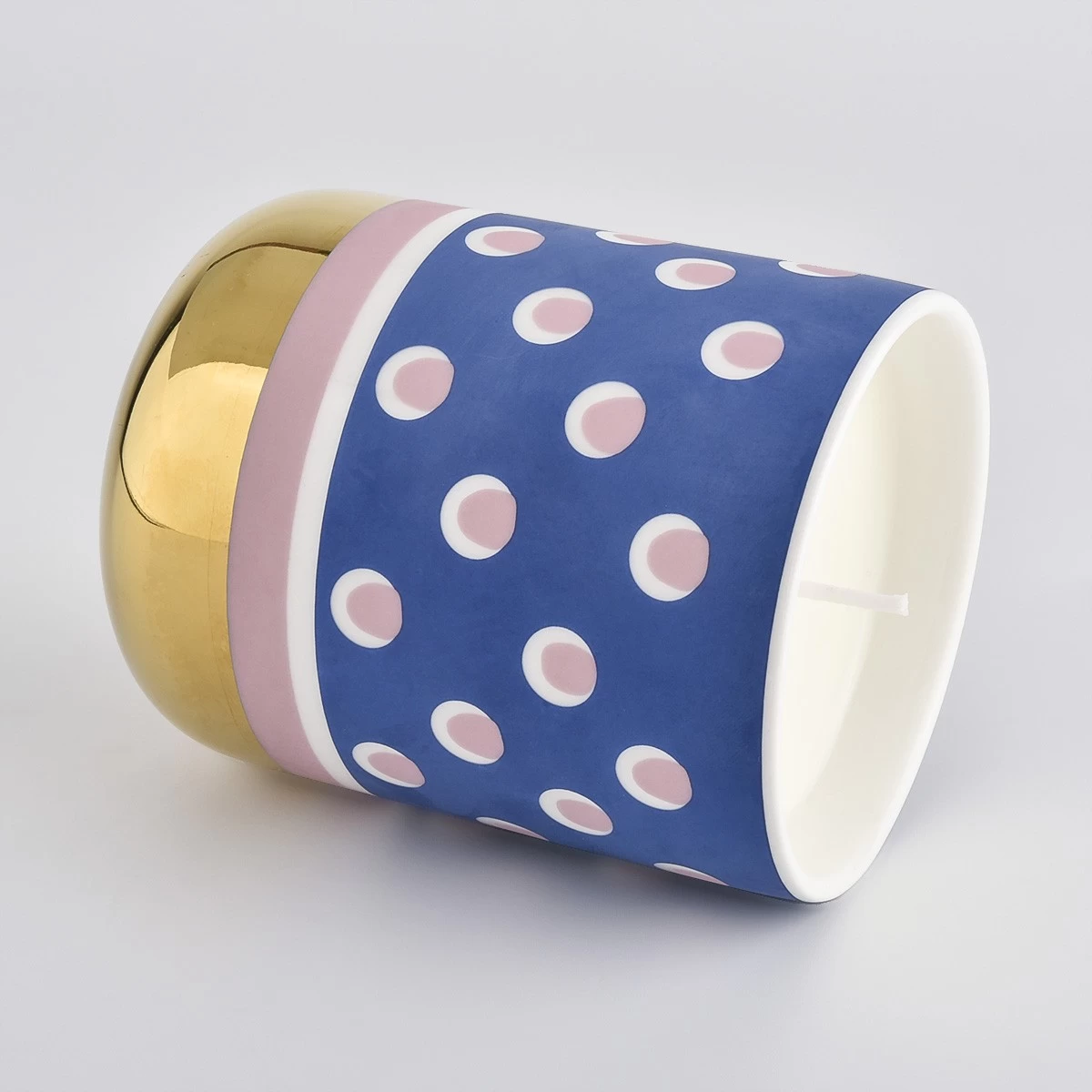 Colorful Ceramic Candle Vessels with Sliver Rim Wholesale - COPY - o73u0c