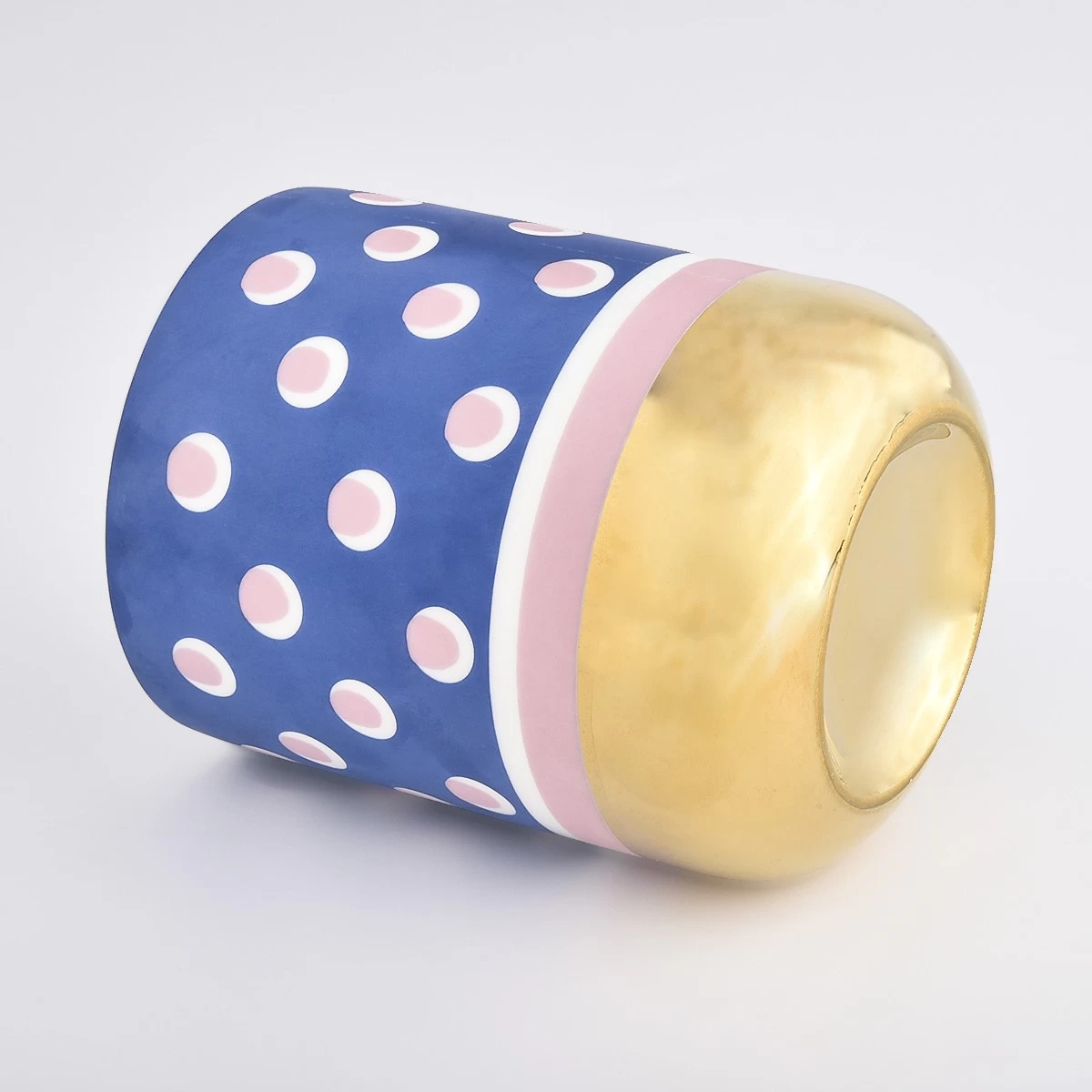 Colorful Ceramic Candle Vessels with Sliver Rim Wholesale - COPY - o73u0c