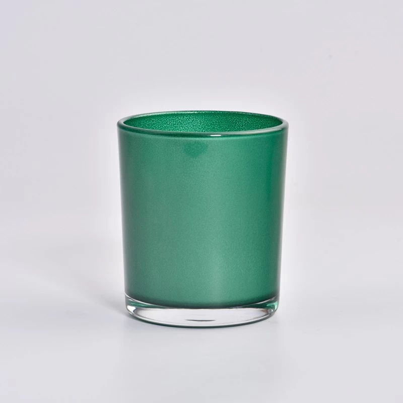 الصين صمم حديثًا باللون الأخضر مع تأثير الكراك على حامل الشموع الزجاجي سعة 400 مل بكميات كبيرة الصانع