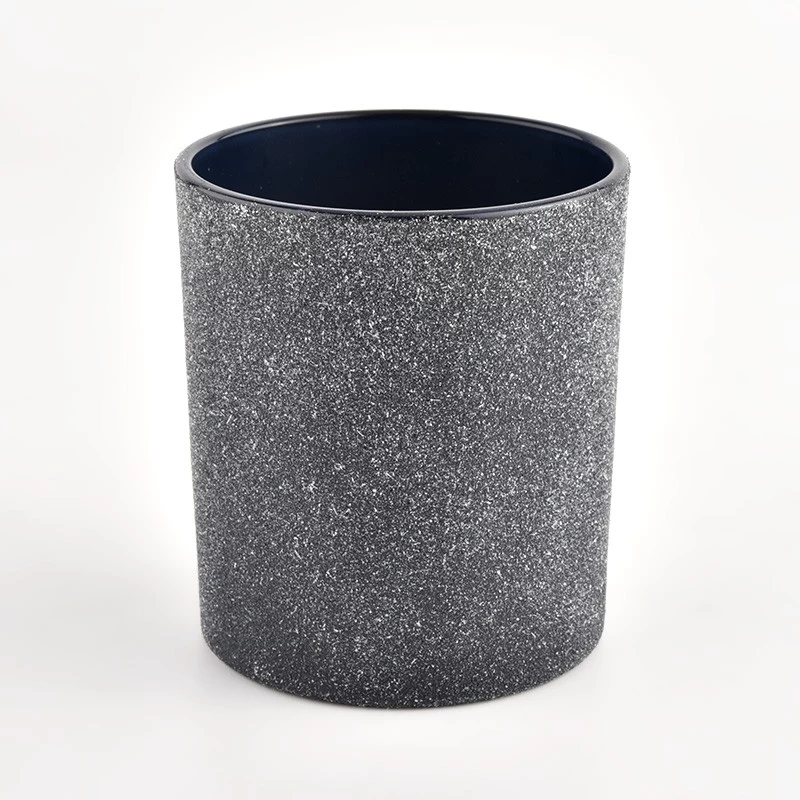 Black glass candle jars high quality Glass Candle holder