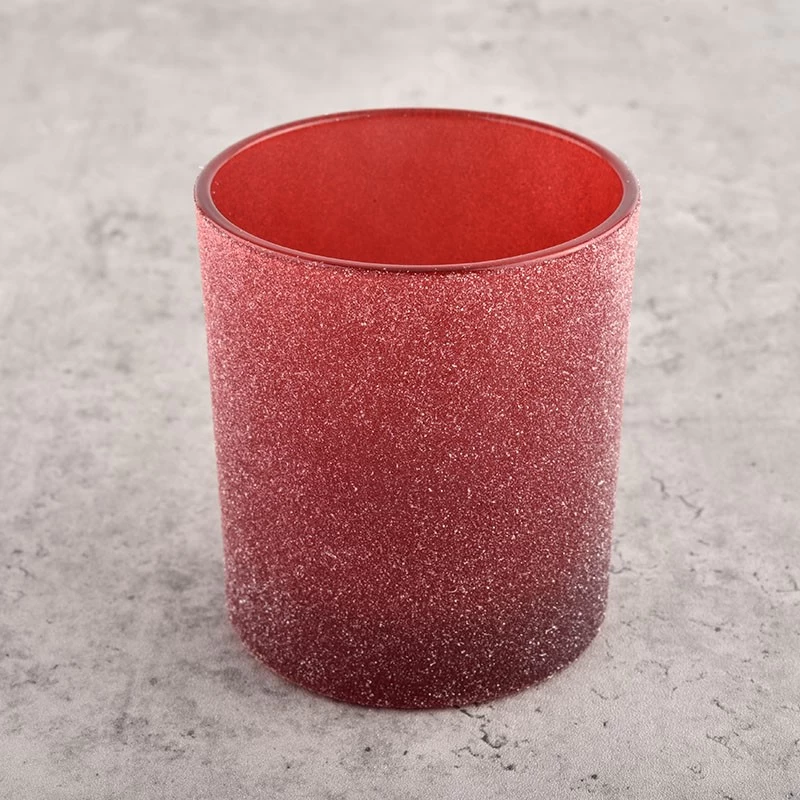 Custom Gift Red Glass Candle Jar For Decoration Gifts