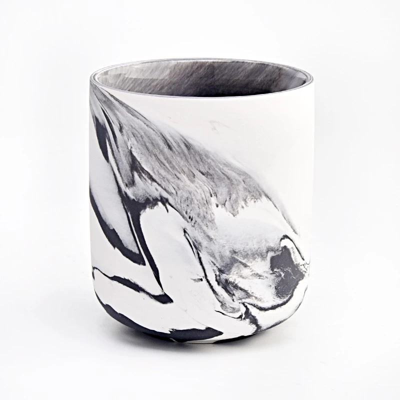 Painting picture effect on the 450ml popular shape ceramic candle holder for supplier