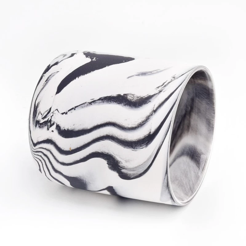 Painting picture effect on the 450ml popular shape ceramic candle holder for supplier