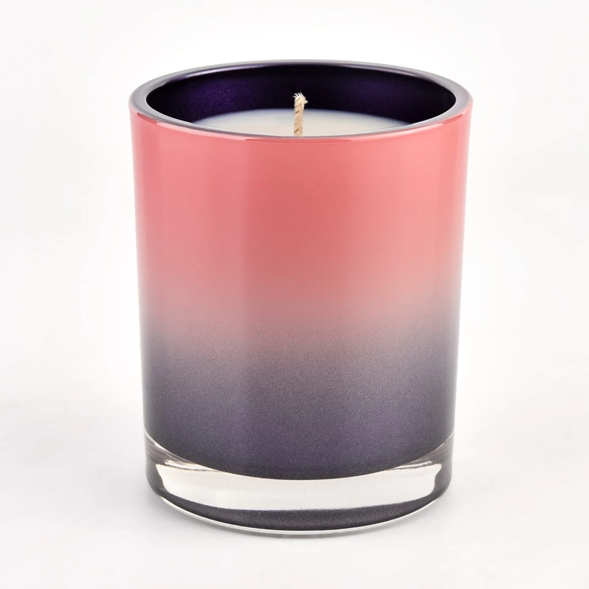 Luxury Ombre Color Glass Candle Holders For Home Decoration