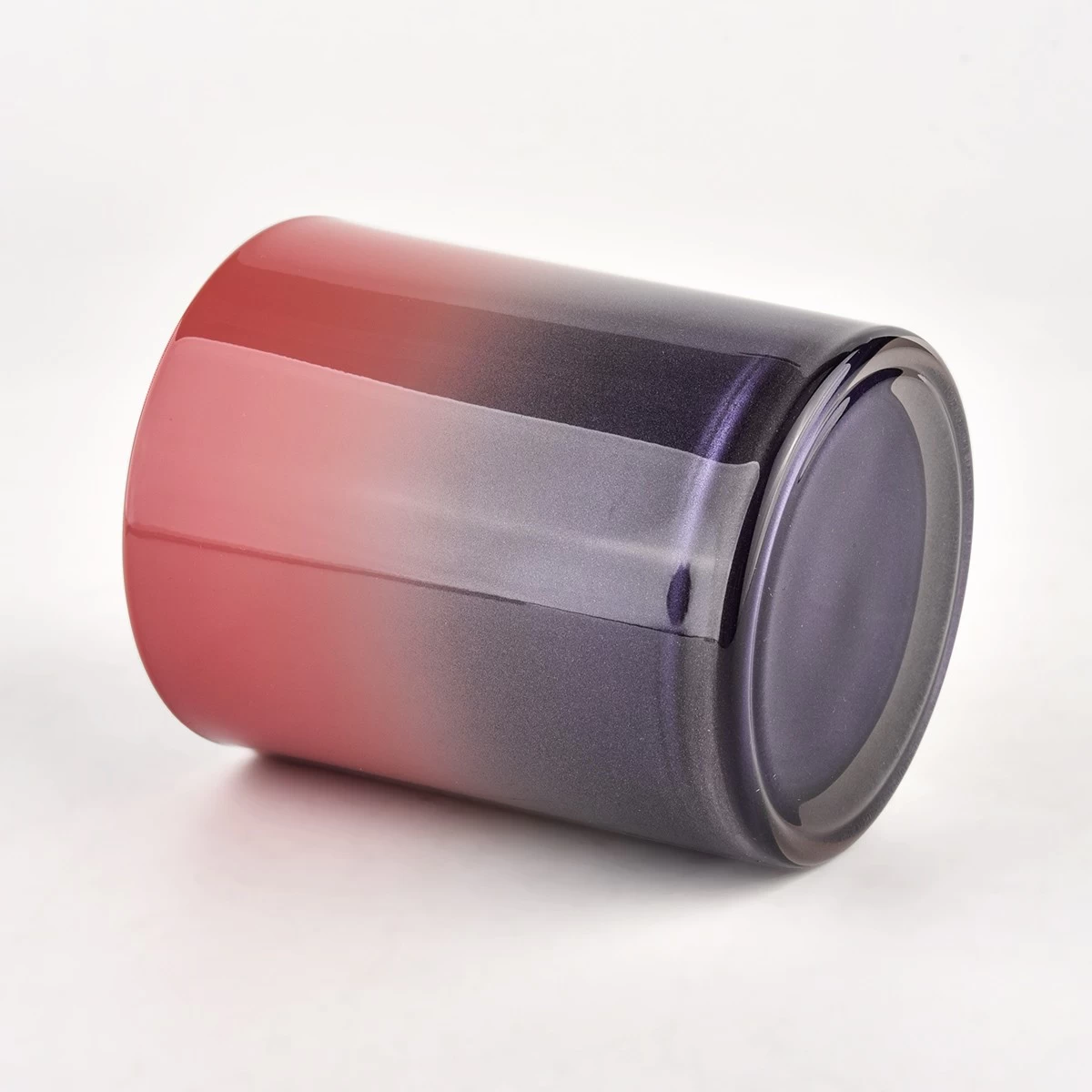 Luxury Ombre Color Glass Candle Holders For Home Decoration