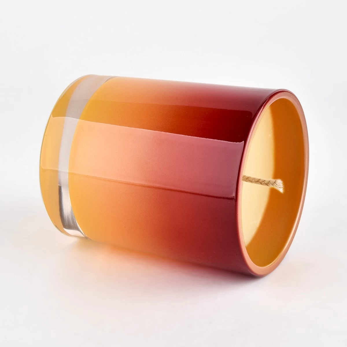 Wholesale Empty Glass Candle Holders Luxury Ombre Glass Vessels for Candle Making