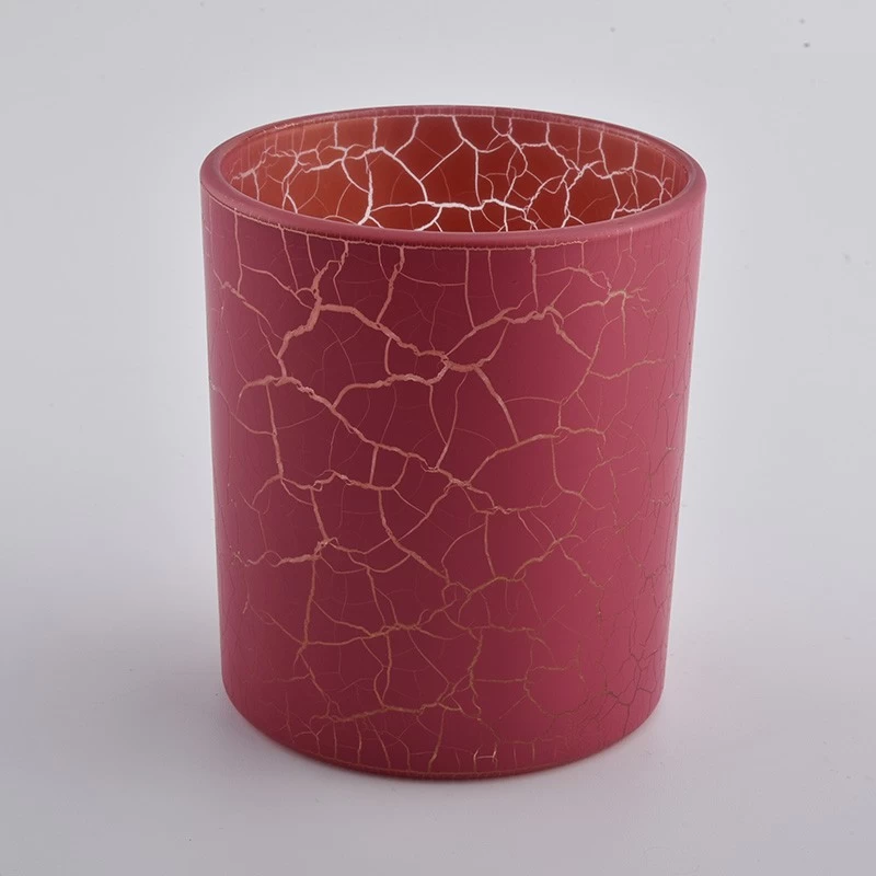 wholesale red crack glass candle jars manufacturer