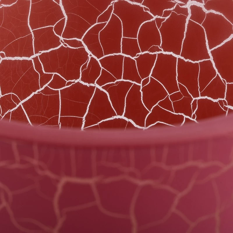 wholesale red crack glass candle jars manufacturer