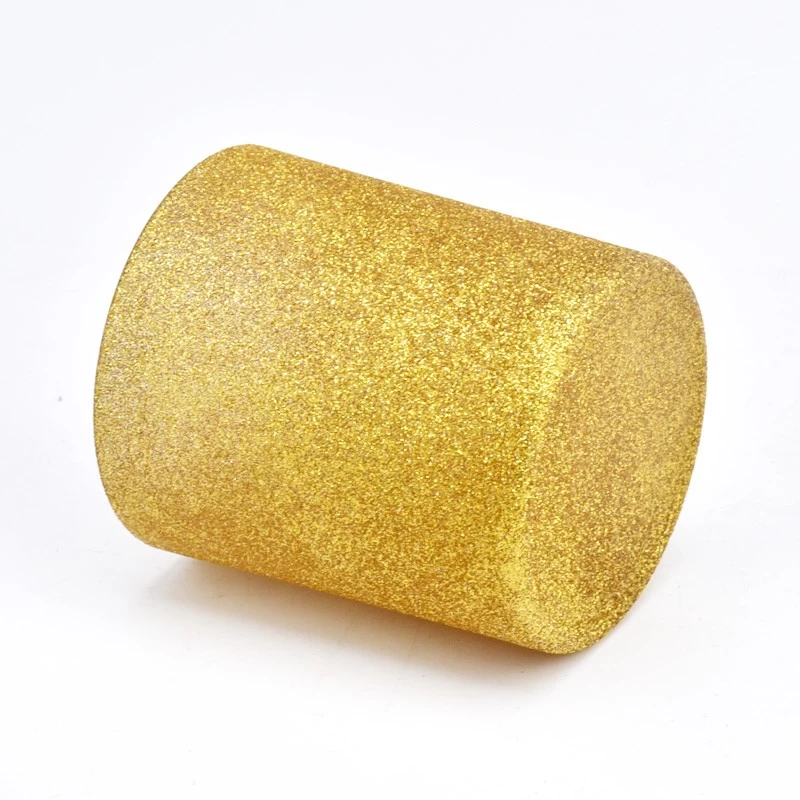 Bán buôn sơn ngọc trai màu vàng trên đế nến thủy tinh 8oz 10oz l để bán buôn
