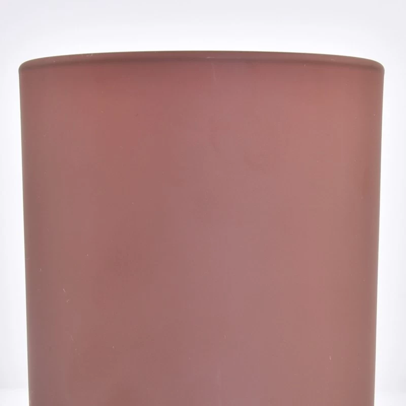 Wholesale Custom matte color Round Bottom with Glass Candle Jar 