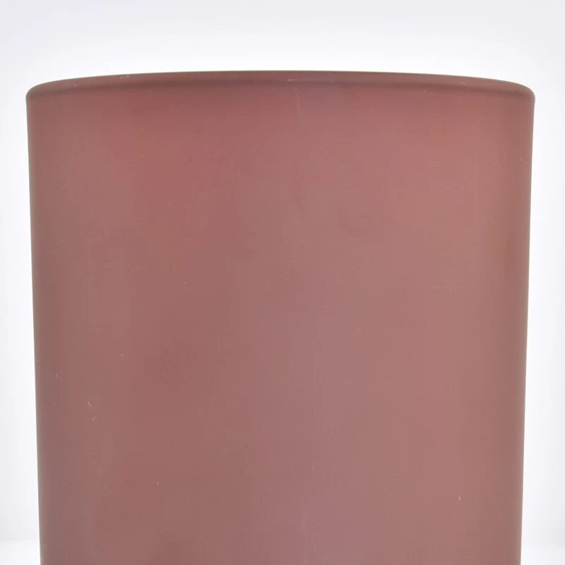 Wholesale Custom matte color Round Bottom with Glass Candle Jar