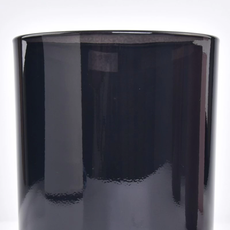 shining black round bottom candle holders