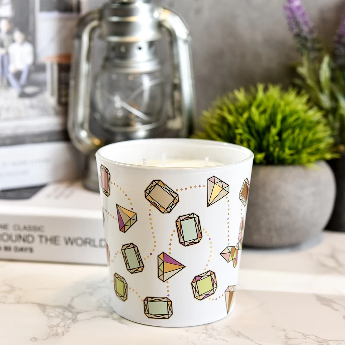 stor stearinlysglas i fuld størrelse print