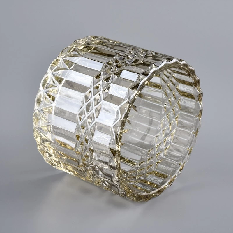 elegant diamond glass candle jar with lid