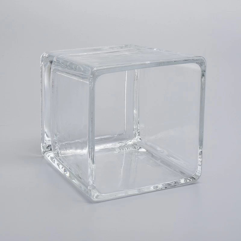 Large capacity Clear Square Glass Jars Vessel Wholesale