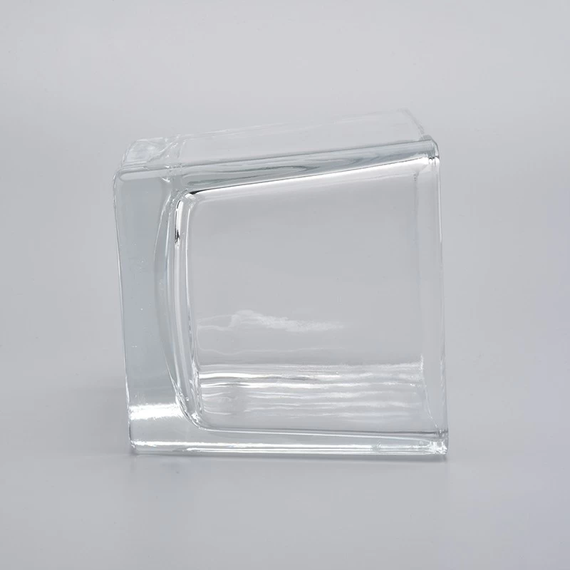 Large capacity Clear Square Glass Jars Vessel Wholesale