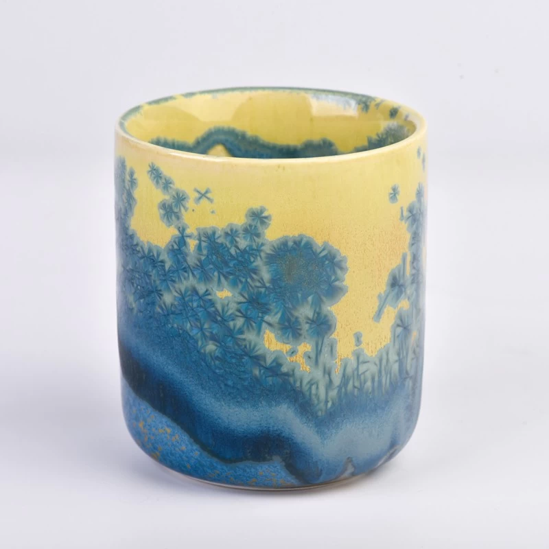 hand make landscape artwork ceramic candle jar