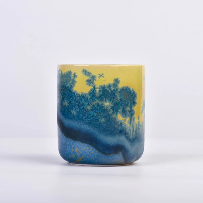 hand make landscape artwork ceramic candle jar