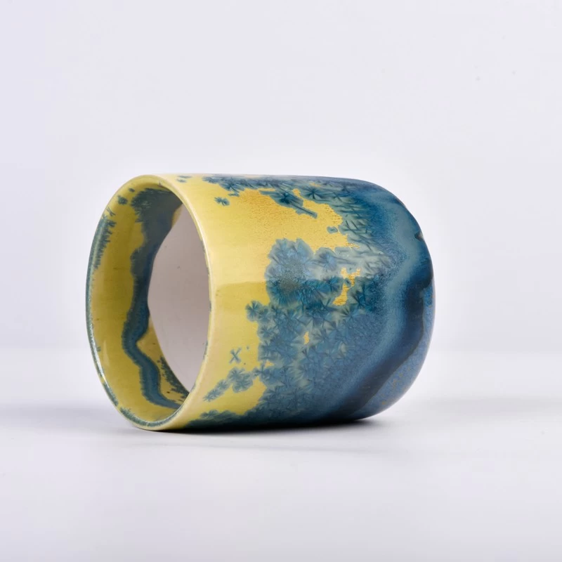 hand make landscape artwork ceramic candle jar