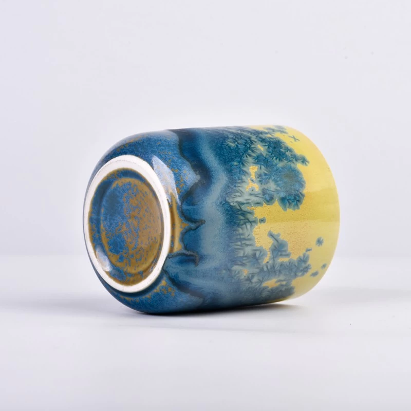 hand make landscape artwork ceramic candle jar