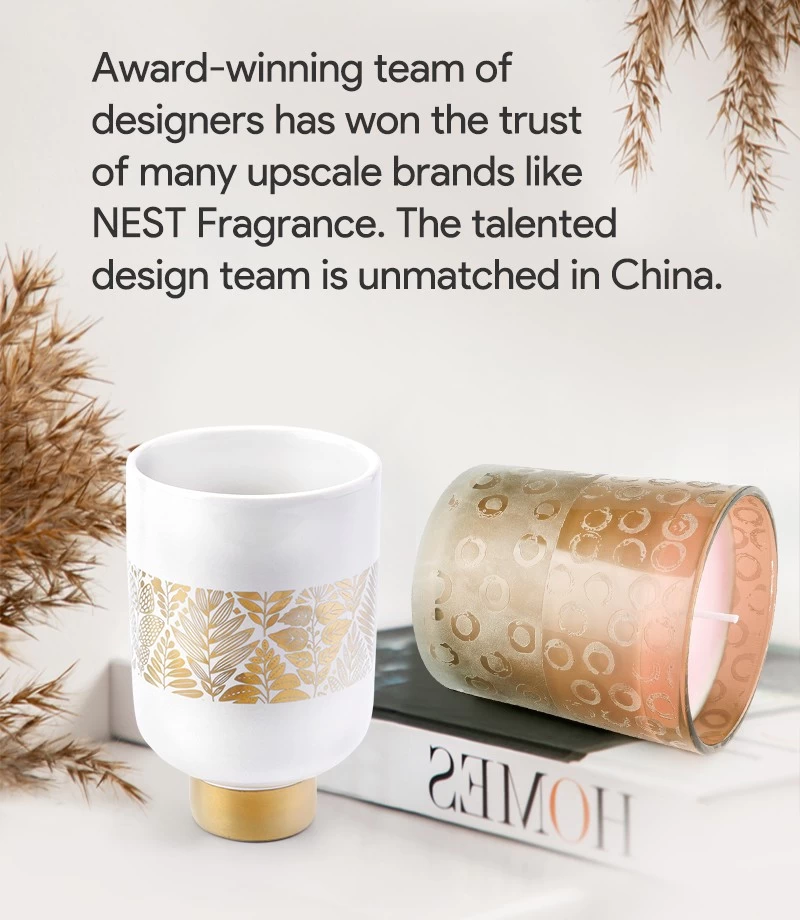 Hand painting ceramic candle jars for home fragrance