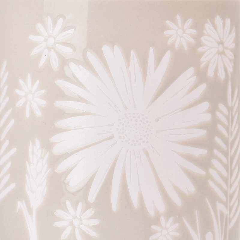 new arrival ceramic candle jar with pattern design 
