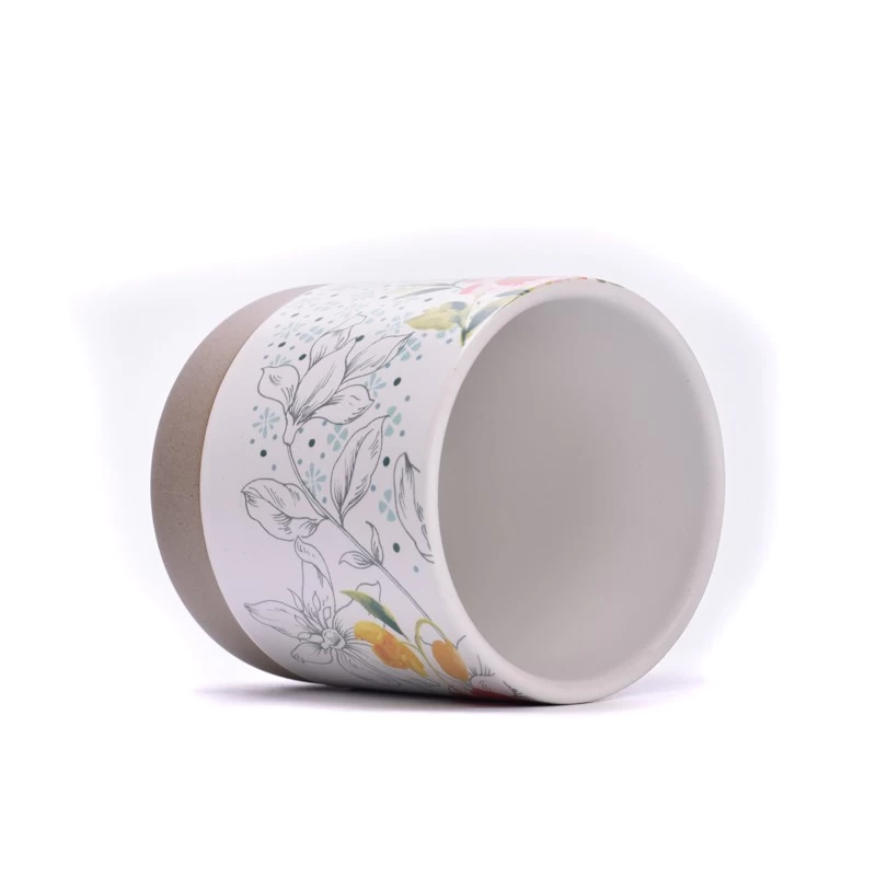 11oz artwork decal printing ceramic candle jar