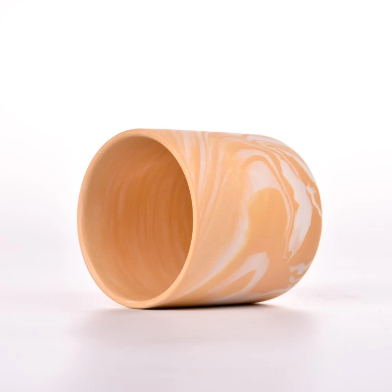 Newly customized marble ceramic candle jar for home deco
