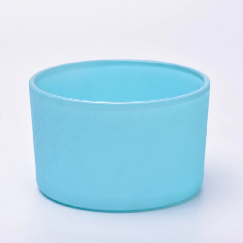 Large capacity glass candle jar matte glass candle container wholesale