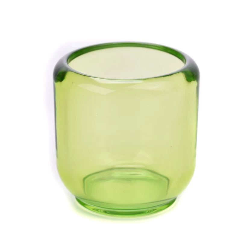 home decor transparent green glass candle container