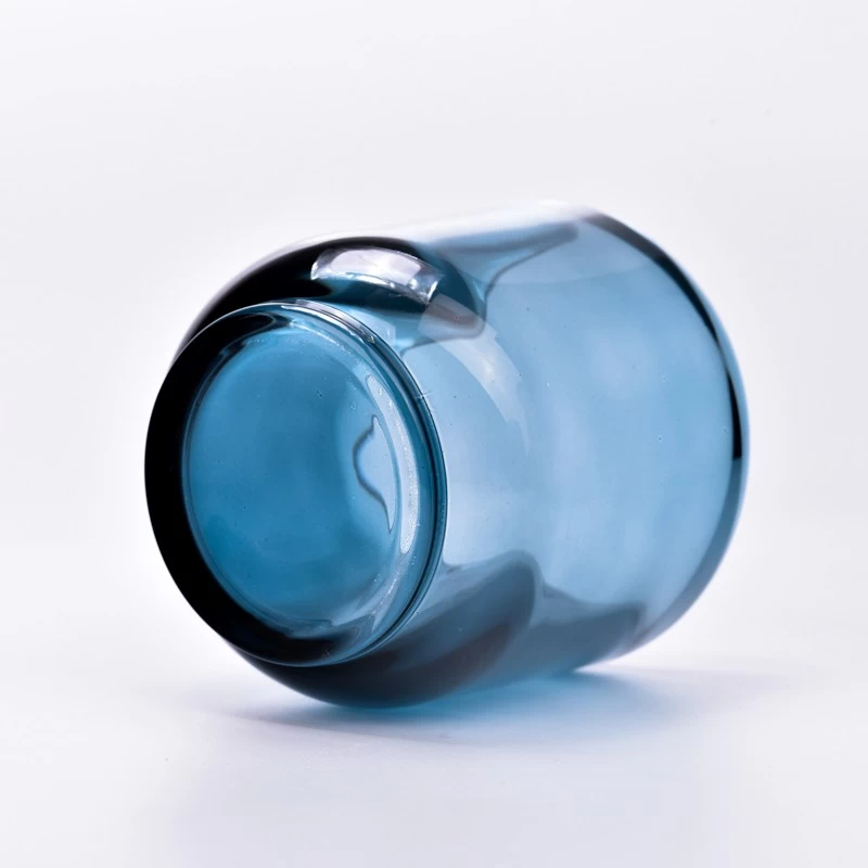 hot sales blue color 6oz glass candle jar 