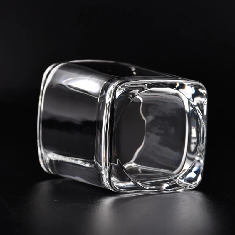 Square shape glass candle jar from Sunny Glassware